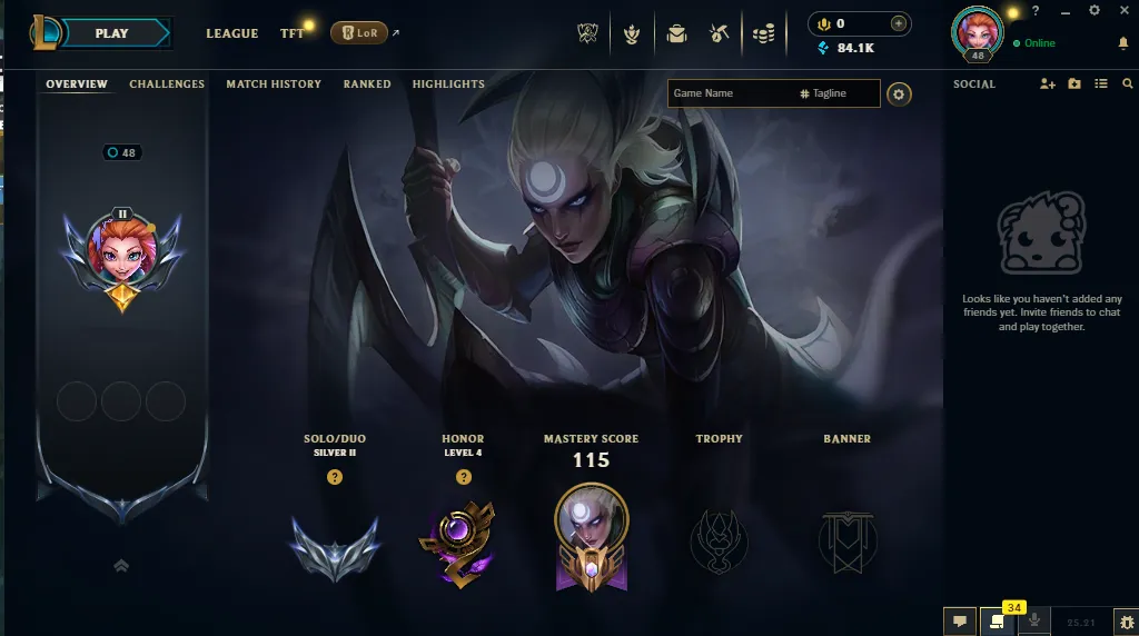 ⭐EUW⭐Silver 2💎84K BE 🔥20 Skins🔒Unverified